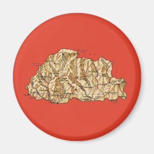 Aimant de carte du Bhutan