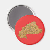 Aimant de carte du Burkina Faso (Recto/Verso)