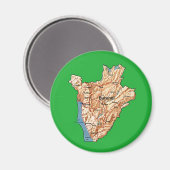 Aimant de carte du Burundi (Recto/Verso)