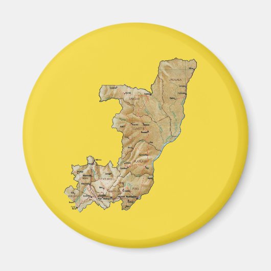 Aimant de carte du Congo-Brazzaville (Devant)