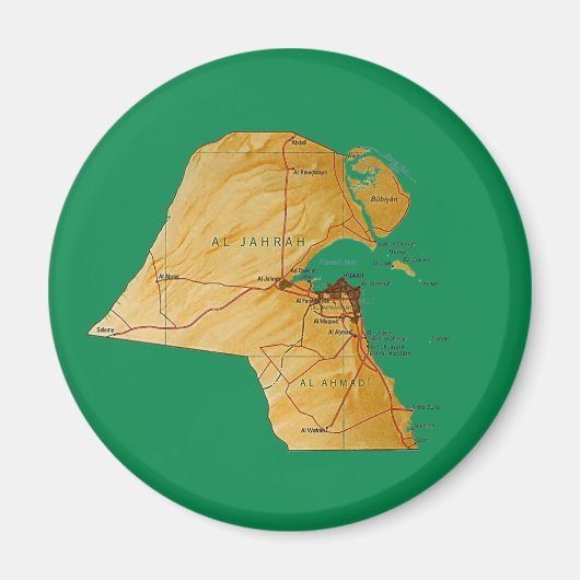 Aimant de carte du Koweït (Devant)