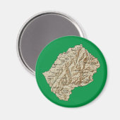 Aimant de carte du Lesotho (Recto/Verso)