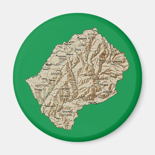 Aimant de carte du Lesotho (Devant)