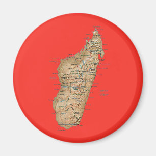 Aimant de carte du Madagascar