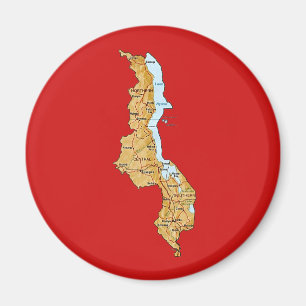 Aimant de carte du Malawi