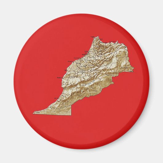 Aimant de carte du Maroc (Devant)