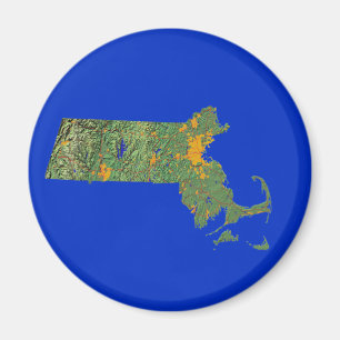 Aimant de carte du Massachusetts