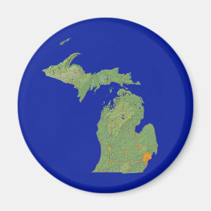 Aimant de carte du Michigan