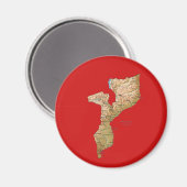 Aimant de carte du Mozambique (Recto/Verso)