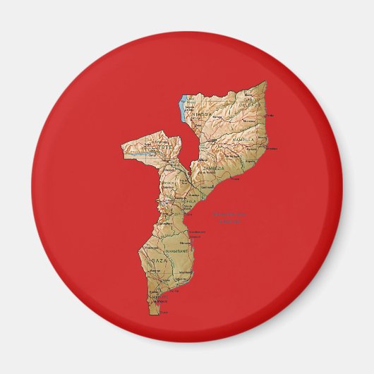 Aimant de carte du Mozambique (Devant)