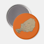 Aimant de carte du Niger (Recto/Verso)