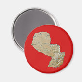 Aimant de carte du Paraguay (Recto/Verso)