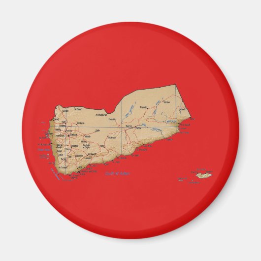 Aimant de carte du Yémen (Devant)