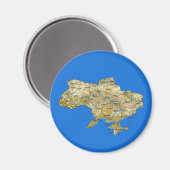 Aimant de carte d'Ukraine (Recto/Verso)