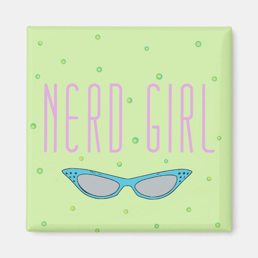 Aimant de casier pour fille nerd (Devant)