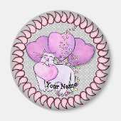 Aimant de chat Aimant de coeur (Devant)