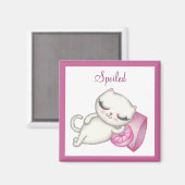 Aimant de chat blanc gâté (Recto/Verso)