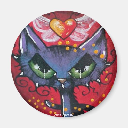Aimant de chat cardiaque (Devant)