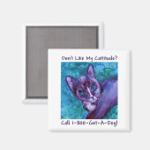 Aimant de chat Cattitude (Recto/Verso)