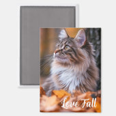 Aimant de chat d'automne (Recto/Verso)
