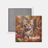 Aimant de chat d'automne (Recto/Verso)