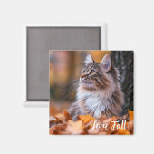 Aimant de chat d'automne (Recto/Verso)