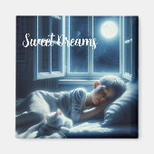 Aimant de chat de rêves doux (Devant)