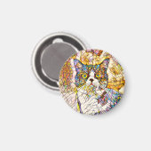 Aimant de chat en mosaïque (Recto/Verso)