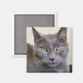 Aimant de chat gris (Recto/Verso)