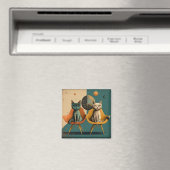 Aimant de chat moderne du milieu du siècle (In Situ (Lave-vaisselle))