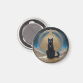 Aimant de chat noir (Recto/Verso)