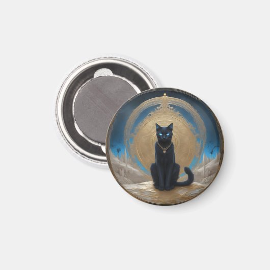 Aimant de chat noir (Recto/Verso)