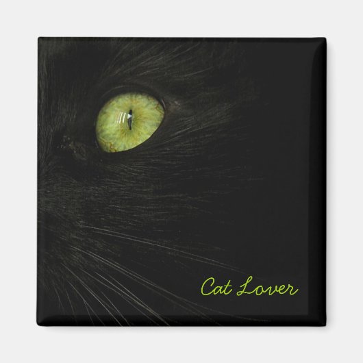Aimant de chat noir (Devant)