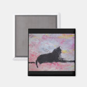 Aimant de chat noir (Recto/Verso)
