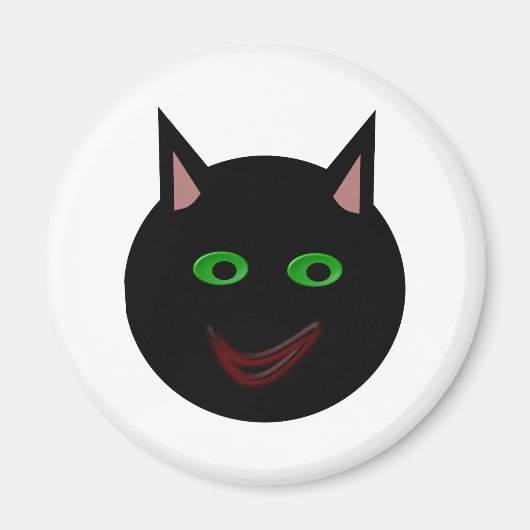 Aimant de chat noir d'Halloween (Devant)