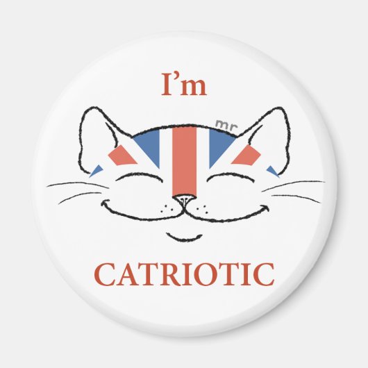 Aimant de chat patriotique (Devant)