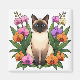 aimant de chat siamois aux yeux bleus mignon