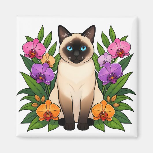aimant de chat siamois tropical (Devant)