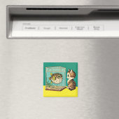 Aimant de chat surpris et de poisson-brasseur (In Situ (Lave-vaisselle))