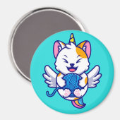 Aimant de chat Unicorne (Recto/Verso)