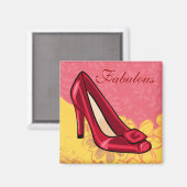 Aimant de chaussure rouge (Recto/Verso)