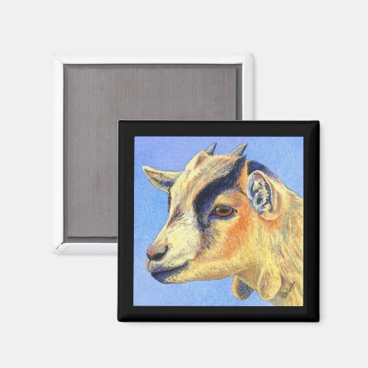 Aimant de chèvre pygmée - "Chèvre ensoleillée" (Recto/Verso)