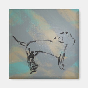 Aimant de chien carré