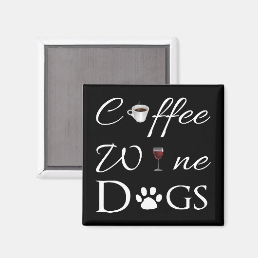 Aimant de chien de vin de café (Recto/Verso)