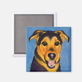 Aimant de chien mélangé berger - "César" (Recto/Verso)