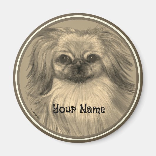Aimant de chien Pékinois Rondo (Devant)
