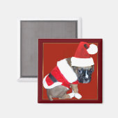Aimant de chiot de Noël (Recto/Verso)