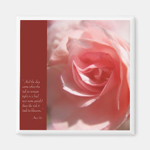 Aimant de citation d'Anais Nin dans le rose