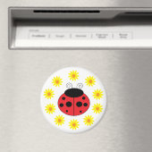 Aimant de coccinelle et de fleurs (In Situ (Lave-vaisselle))