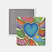 Aimant de coeur bleu (Recto/Verso)
